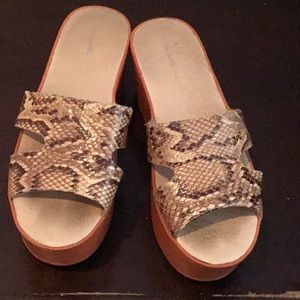 Used women sandals 12 medium not true to size ( fit like 9.5 ) platform snakes